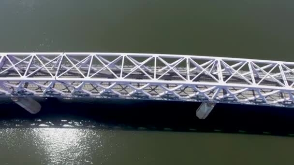 Diverse Bruggen Rivier Van Nakdong Tussen Samrangjin Gimhae Zuid Korea — Stockvideo