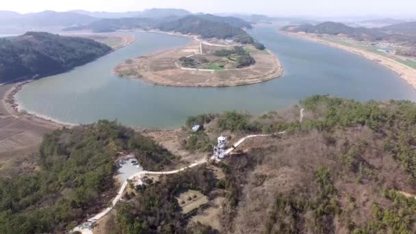 Vista Aérea Del Observatorio Neuleoji Naju Naju Jeonnam Corea Del — Vídeos de Stock