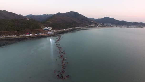 Vista Aérea Jindo Myterious Sea Route Jindo Jeonnam Corea Del — Vídeo de stock