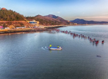 Jindo Gizemli Deniz Yolu, Jindo, Jeonnam, Güney Kore, Asya.