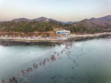 Jindo Gizemli Deniz Yolu, Jindo, Jeonnam, Güney Kore, Asya.