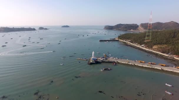 Letecký Pohled Jindo Sea Jindo Jeonnam Jižní Korea Asie — Stock video