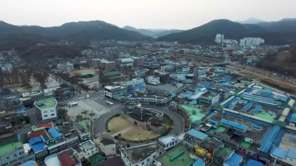 Luftaufnahme Von Pungnammun Traditionelles Koreanisches Tor Jeonju Hanok Dorf Jeonju — Stockvideo