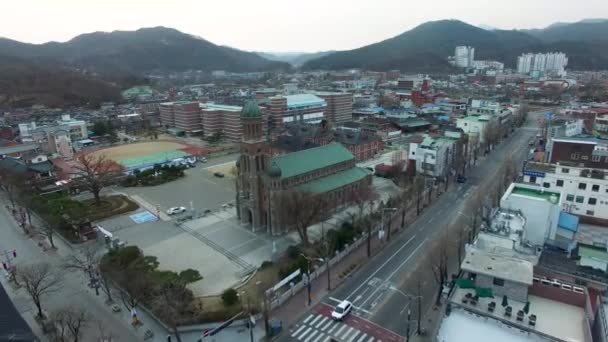 Vista Aérea Jeonju Hanok Village Cidade Coreana Tradicional Jeonju Jeonbuk — Vídeo de Stock