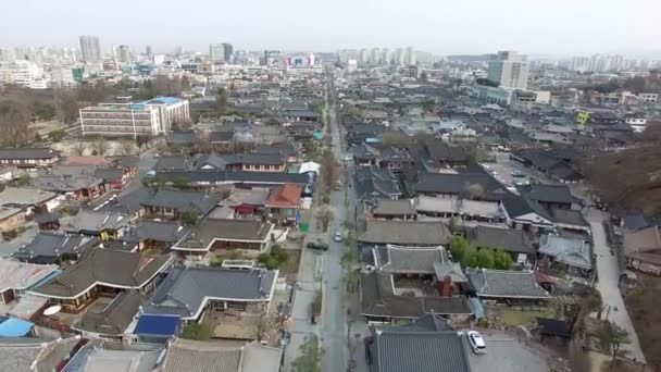 Vista Aérea Jeonju Hanok Village Traditional Korean Town Jeonju Jeonbuk — Vídeo de stock