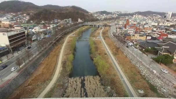 Widok Lotu Ptaka Jeonju Hanok Village Tradycyjne Koreańskie Miasto Jeonju — Wideo stockowe