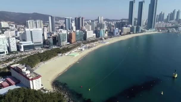 Aerial View Haeundae Beach Event Пусан Южная Корея Азия — стоковое видео