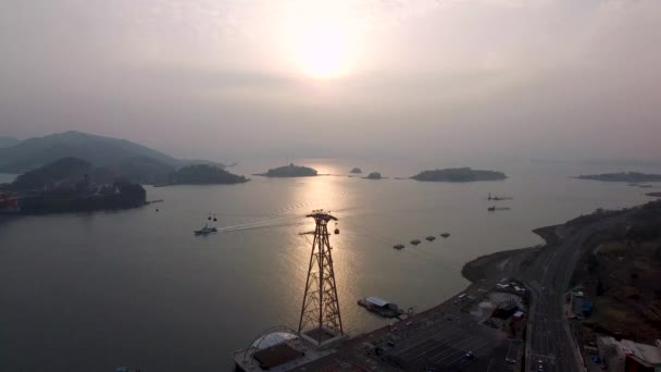 Vue Aérienne Sacheon Cablr Car Sacheon Gyeongnam Corée Sud Asie — Video