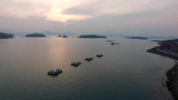 Vista Aérea Pensión Marina Sacheon Sacheon Gyeongnam Corea Del Sur — Vídeo de stock