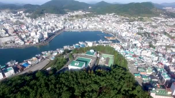 Letecký Pohled Tongyeong Gyeongnam Jižní Korea Asie — Stock video