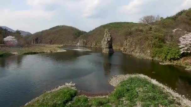 Luchtfoto Van Seonbawi Seon Rock Ulsan Zuid Korea Azië — Stockvideo