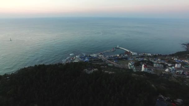 Aerial View Haemaru Pavilion Cheongsapo Port Haeundae Busan Korea Asia — 비디오