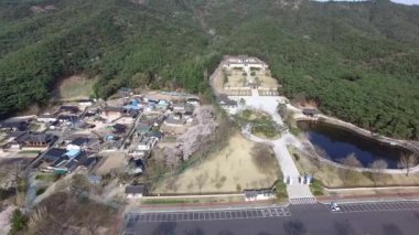 Tongiljeon 'un Gyeongju, Gyeongbuk, Güney Kore, Asya' daki hava görüntüsü..