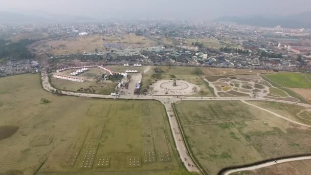 Kirschblüten Blühender Frühling Von Cheomseongdae Bei Gyeongju Gyeongbuk Südkorea Asien — Stockvideo