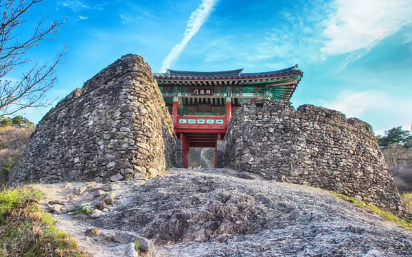 Luchtfoto van Geumseong Mountain Fortress, Damyang, Jeonnam, Zuid-Korea, Azië — Stockfoto