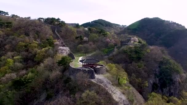 Aerial View Geumseong Mountain Fortress Damyang Jeonnam Korea Południowa Azja — Wideo stockowe