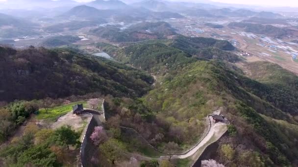 Aerial View Geumseong Mountain Fortress Damyang Jeonnam Korea Południowa Azja — Wideo stockowe