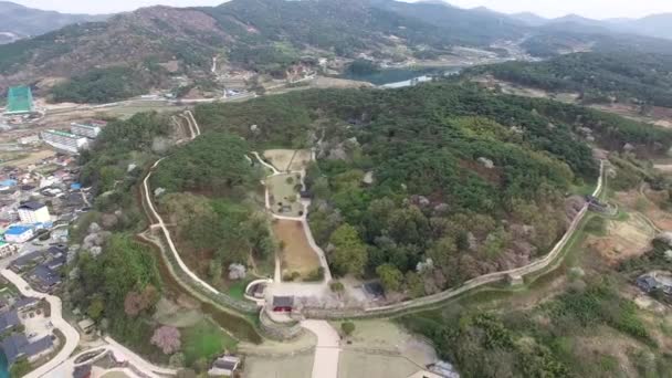 Vista Aérea Fortaleza Gochang Eupseong Jeonbuk Coreia Sul Ásia — Vídeo de Stock