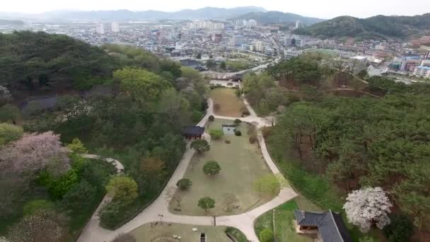 Vista Aérea Fortaleza Gochang Eupseong Jeonbuk Coreia Sul Ásia — Vídeo de Stock