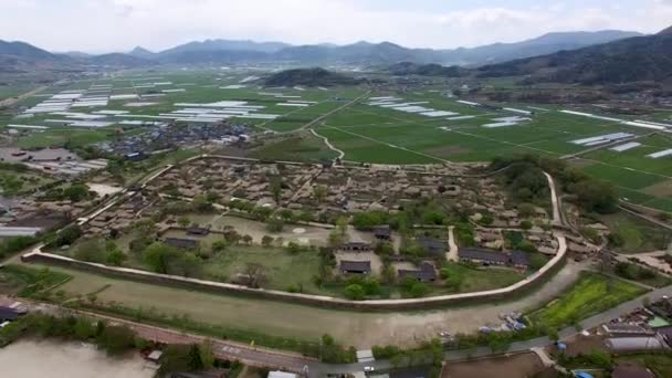 Aerial View Nakan Eupseong Fortress Suncheon Jeonnam South Korea Asia — 비디오