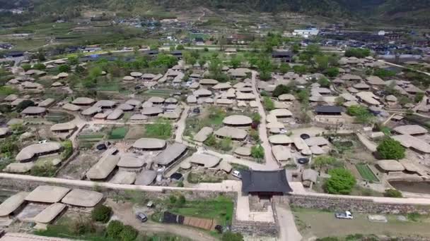 Luchtfoto Van Nakan Eupseong Fort Suncheon Jeonnam Zuid Korea Azië — Stockvideo