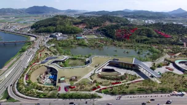Вид Повітря National Garden Suncheon Jeonnam South Korea Asia — стокове відео