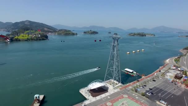 Vista Aérea Del Mar Sacheon Sacheon Gyeongnam Corea Del Sur — Vídeos de Stock