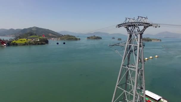 Vista Aérea Mar Sacheon Sacheon Gyeongnam Coreia Sul Ásia — Vídeo de Stock