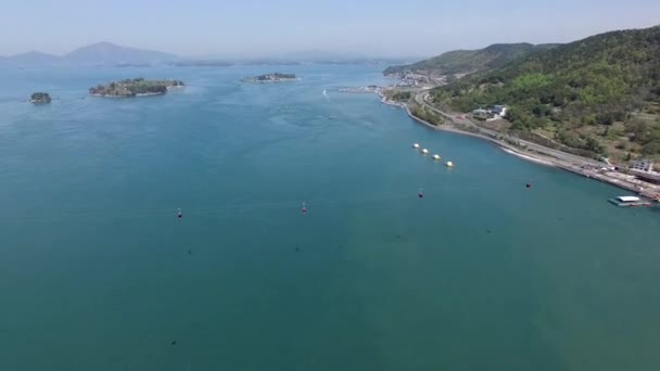 Vista Aérea Del Mar Sacheon Sacheon Gyeongnam Corea Del Sur — Vídeo de stock