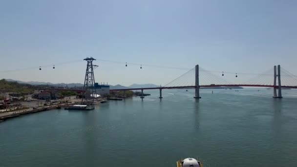 Vista Aérea Del Mar Sacheon Sacheon Gyeongnam Corea Del Sur — Vídeos de Stock