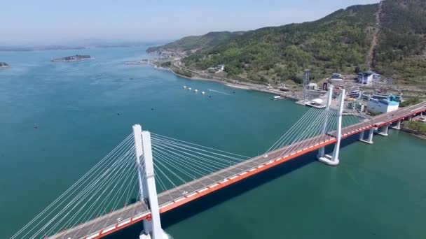 Vista Aérea Mar Sacheon Sacheon Gyeongnam Coreia Sul Ásia — Vídeo de Stock