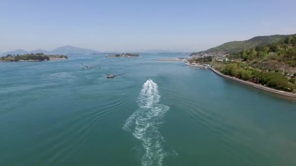 Aerial View Sacheon Sea Sacheon Gyeongnam South Korea Asia — 비디오