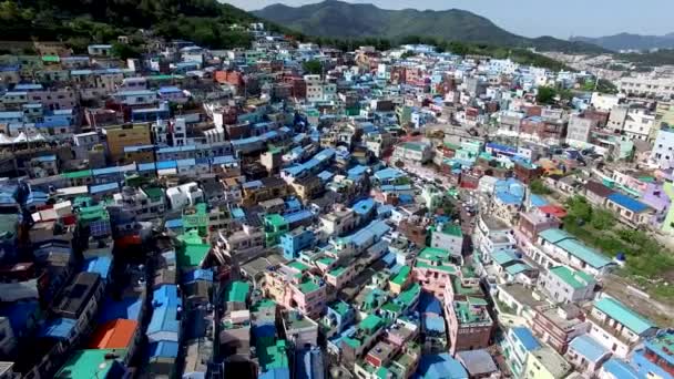 Gamcheon Kültür Köyü Sahagu Busan Güney Kore Asya Havadan Görünümü — Stok video