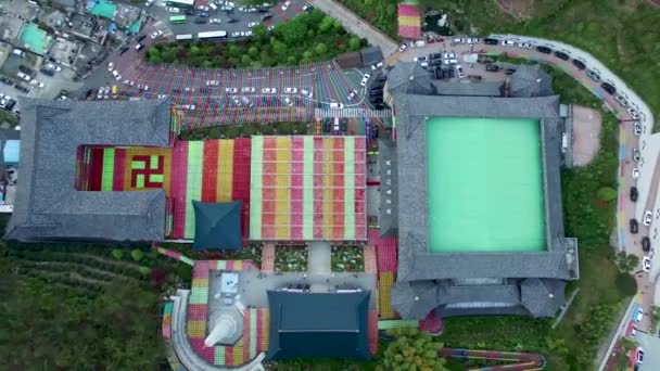 Veduta Aerea Del Lotus Lantern Festival Nel Tempio Buddista Samgwangsa — Video Stock