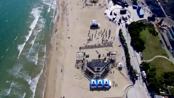 Aerial View Haeundae Beach Sand Festival Busan Dél Korea Ázsia — Stock videók