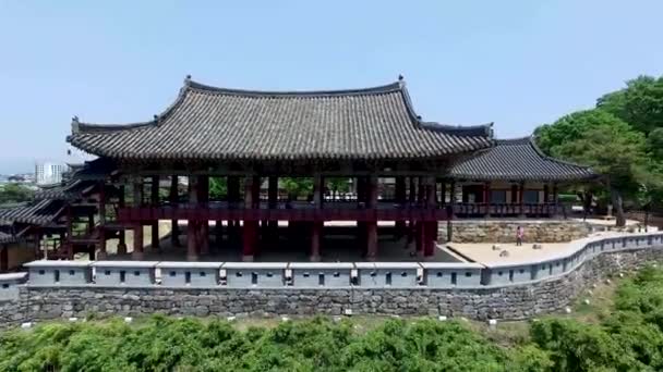 Vue Aérienne Pavillon Yeongnamru Milyang Gyeongnam Corée Sud Asie — Video