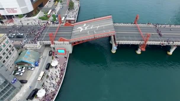 Luftaufnahme Der Yeongdodaegyo Brücke Busan Südkorea Asien — Stockvideo