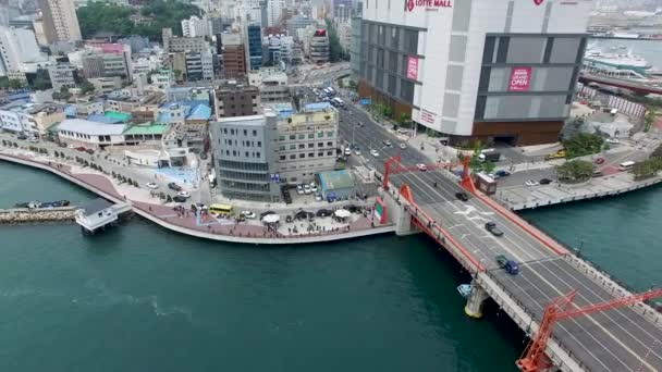 Vista Aérea Del Puente Yeongdodaegyo Busan Corea Del Sur Asia — Vídeo de stock