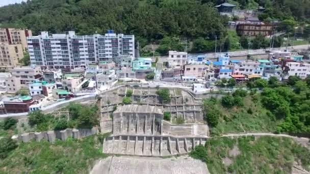 Letecký Pohled Huinnyeoul White Shoal Culture Village Yeongdo Busan Jižní — Stock video