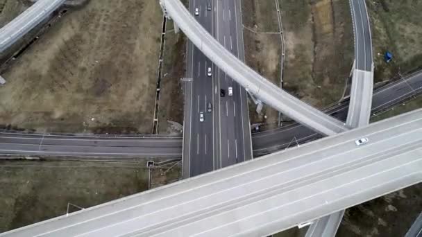 Hyperlapse Aerial View Highway Traffic Daegam Gimhae Gyeongnam South Korea — Stockvideo