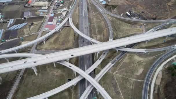 Vista Aérea Hiperlapso Del Tráfico Por Carretera Daegam Gimhae Gyeongnam — Vídeos de Stock