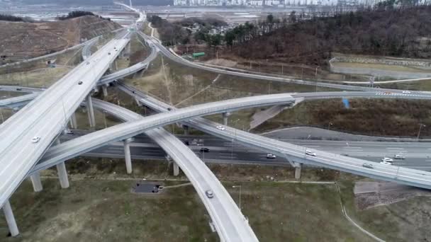 Hyperlapse Luftaufnahme Des Straßenverkehrs Von Daegam Gimhae Gyeongnam Südkorea Asien — Stockvideo
