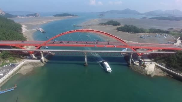 Widok Powietrza Most Saemangeum Seawall Jeonnam Korea Południowa Azja — Wideo stockowe