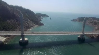 Aerial View of Bridge in Saemangeum Seawall, Jeonnam, South Korea, Asia