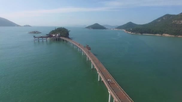 Vista Aérea Del Puente Saemangeum Seawall Jeonnam Corea Del Sur — Vídeo de stock
