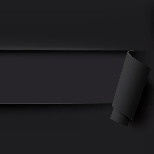 Schwarzer zerrissener Papierhintergrund mit leerem Platz für Text. — Stockvektor