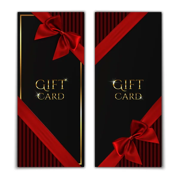 Gift card. Black voucher templates. — Stock Vector