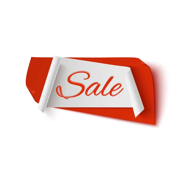 Sale, red and white abstract banner. — Stock Vector
