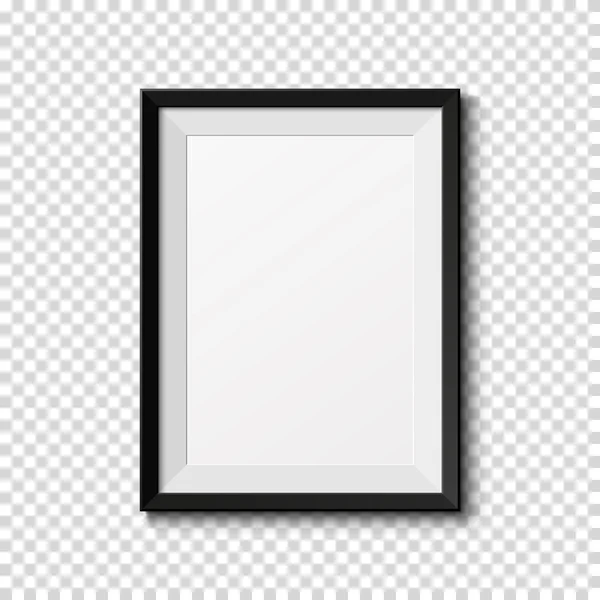 Marco negro aislado sobre fondo transparente . — Archivo Imágenes Vectoriales