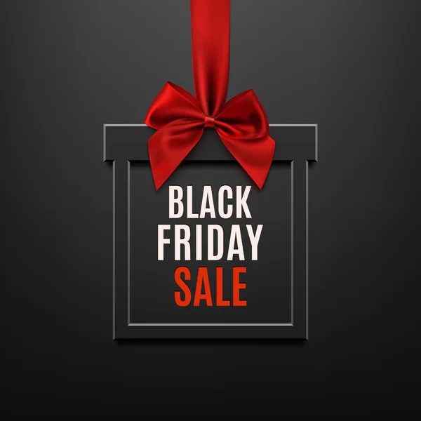Black Friday sale, square banner in form of gift. — Διανυσματικό Αρχείο